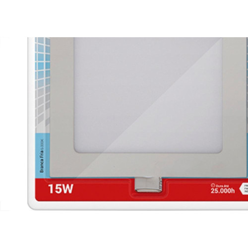 Luminaria Led Embutir Quadrada 15W 6000K 20Cm Kian