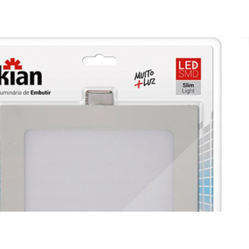 Luminaria Led Embutir Quadrada 15W 6000K 20Cm Kian