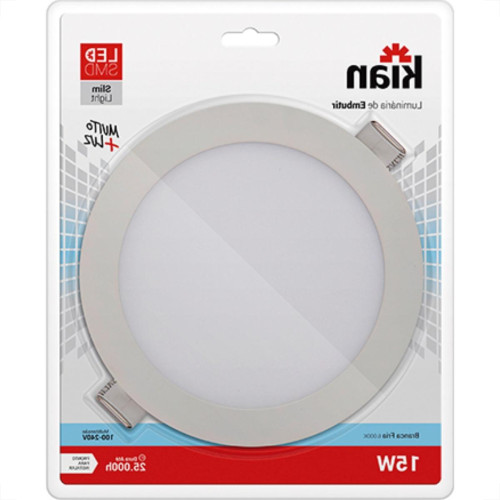 Luminaria Led Embutir Redonda 15W 6000K 20Cm Kian