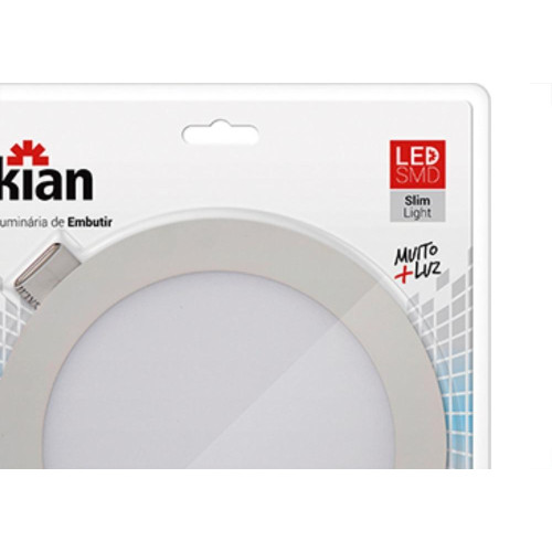 Luminaria Led Embutir Redonda 15W 6000K 20Cm Kian