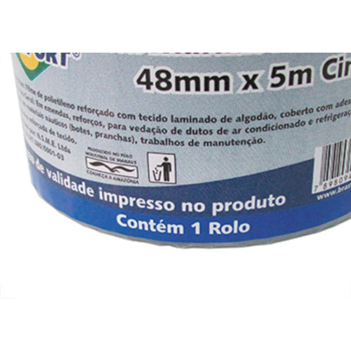 Fita Silver Tape Brasfort Cinza 48Mmx05M