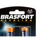 Pilha Alcalina Brasfort Peq Aa2 C/2