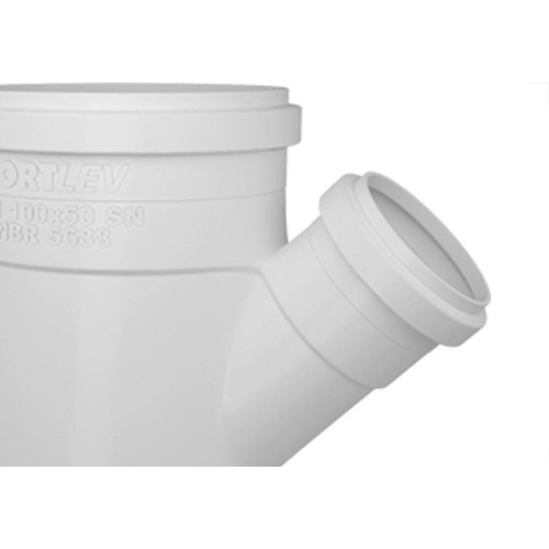Juncao Esgoto Fortlev 75 X 50 Branco - Kit C/10 Unidades