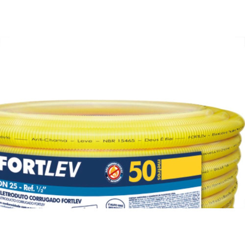 Conduite Corrugado Amarelo.Fortlev 1/2 Rl/50