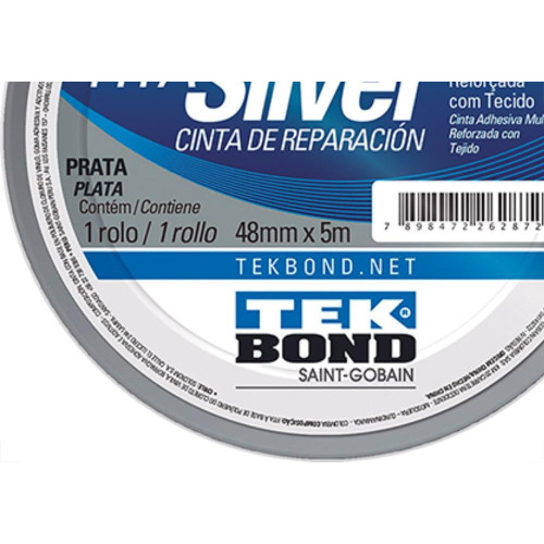 Fita Silver Tape Tekbond Prata 48Mmx05Mt