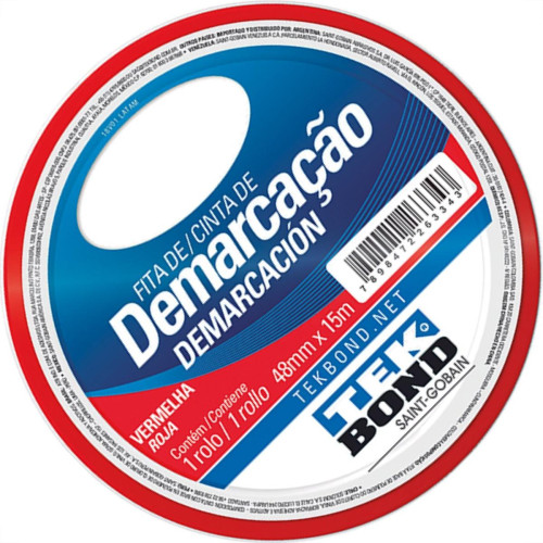 Fita Ades Demarcacao Tekbond Vermelho 48Mmx15M