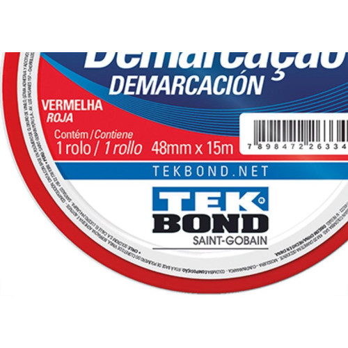 Fita Ades Demarcacao Tekbond Vermelho 48Mmx15M
