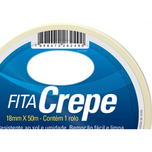 Fita Crepe Tekbond 18Mm X 50Mt - Kit C/5 Unidades