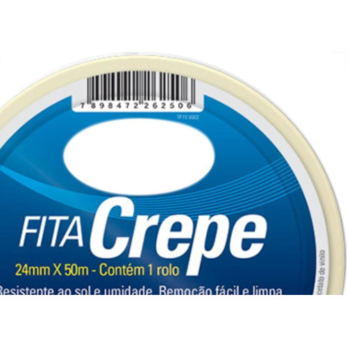 Fita Crepe Tekbond 24Mm X 50Mt - Kit C/5 Unidades