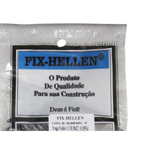 Prego Polido C/Cabeça  18X27 (3,40X62mm) 100Grs - Kit C/10 Pacotes