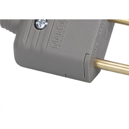 Pino Macho Margirus 2P 10A Cinza - Kit C/10 Unidades