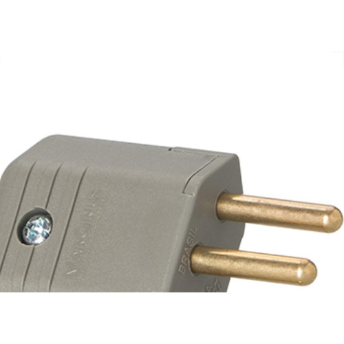 Pino Macho Margirus 2P+T 10A Cinza - Kit C/10 Unidades