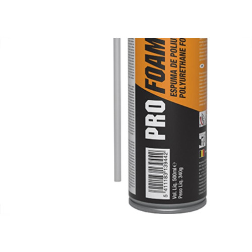 Espuma De Poli Pro Foam.Soudal 500M/340G - Kit C/12 Unidades