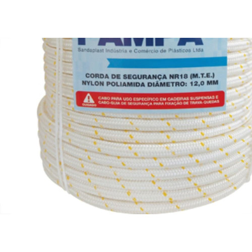 Corda Branco 3 Capa Tipo Bombeiro 12Mm Rl100