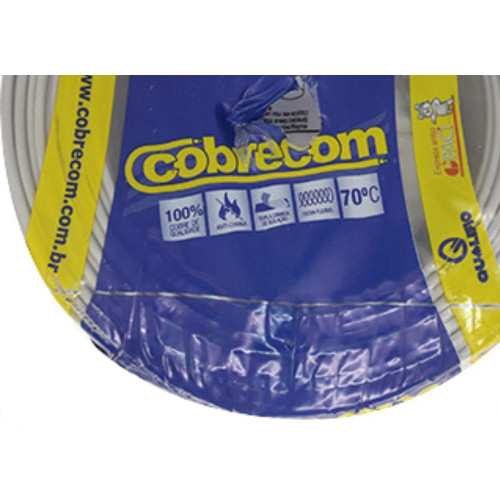 Fio Cabo Auto Cobrecom 100mts 4,0mm Cinza