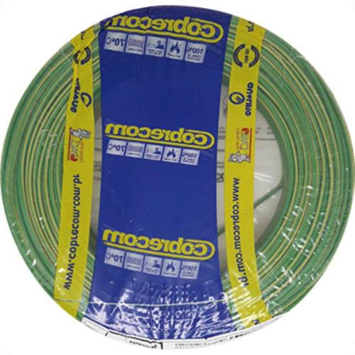 Fio Cabo Auto Cobrecom 100mts 1,5mm Verde/Amarelo
