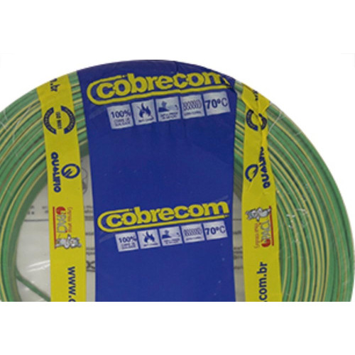 Fio Cabo Auto Cobrecom 100mts 1,5mm Verde/Amarelo