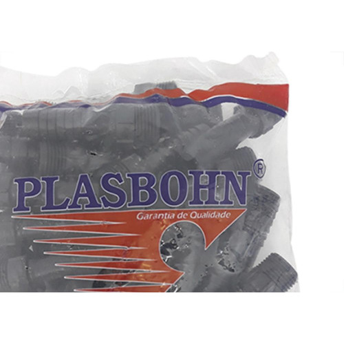 Adaptador Rosca Externa Plasbohn 1/2 Preto - Kit C/50 Unidades
