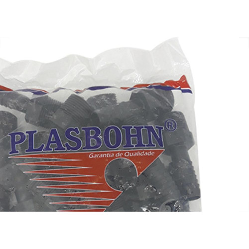 Adaptador Rosca Externa Plasbohn 3/4 Preto - Kit C/50 Unidades