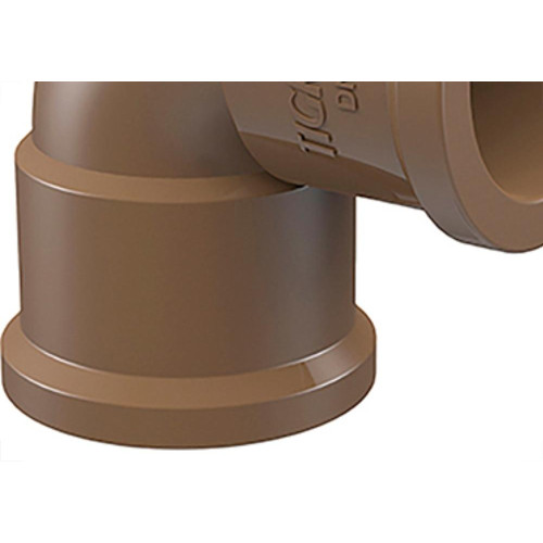 Cotovelo Tigre PVC Liso Liso E 1.1/2 X 90 Marrom