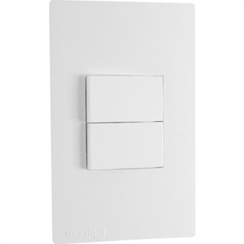 Conjunto Peesa Una Max 1705A 2 interruptores Simples Branco