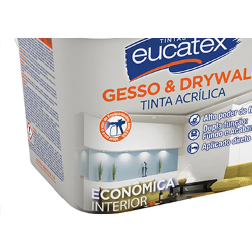 Tinta Eucatex P/Gesso/Drywall Branco Galao 3,6 Litros