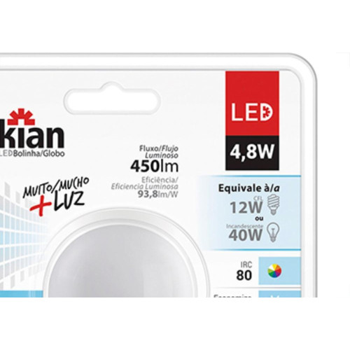 Lampada Led Bolinha 4,8W 6500K Kian