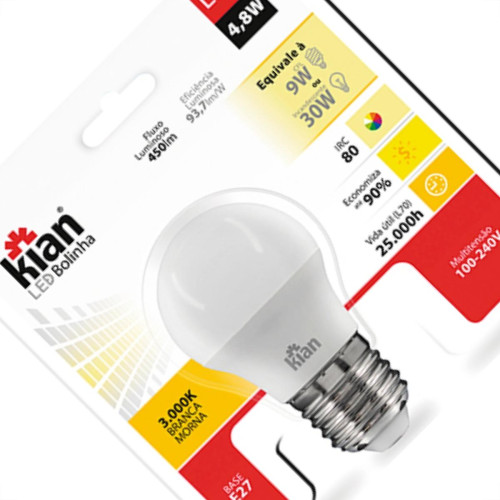 Lampada Led Bolinha 4,8W 3000K Kian