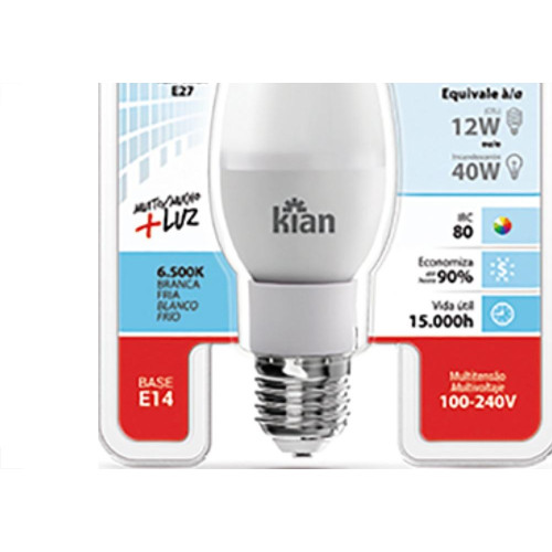 Lampada Led Vela Lt 4,0W 6500K E14-27 Kian