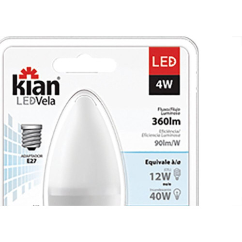 Lampada Led Vela Lt 4,0W 6500K E14-27 Kian