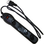 Kit C/3 - Filtro Linha Qualitronix 4 Tomada  Bivolt Preto