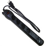 Kit C/5 - Filtro Linha Qualitronix 5 Tomada  Bivolt Preto