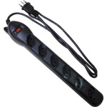 Kit C/3 - Filtro Linha Qualitronix 6 Tomada  Bivolt Preto