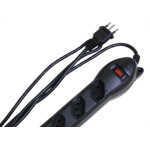 Kit C/3 - Filtro Linha Qualitronix 6 Tomada  Bivolt Preto