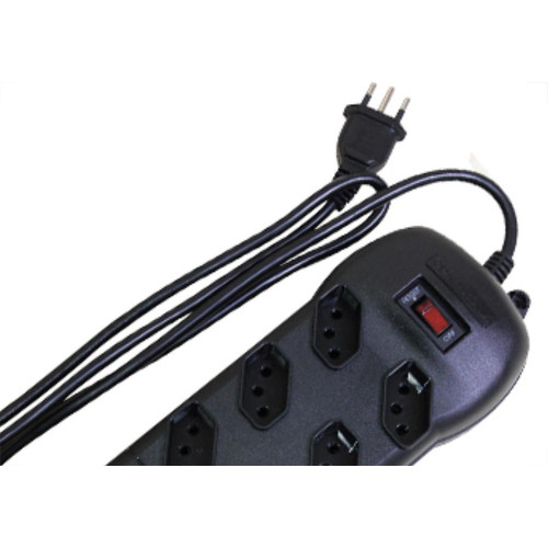 Filtro Linha Qualitronix 8 Tomada  Bivolt Preto