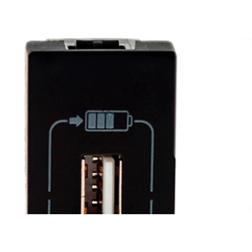 Modulo Pial Plus+ Preto 1Tomada  Usb 1100Ma88Pt