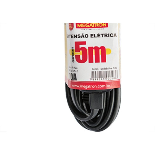 Extensao Megatron Pp 0,75 05Mt 2P+T10A Preto