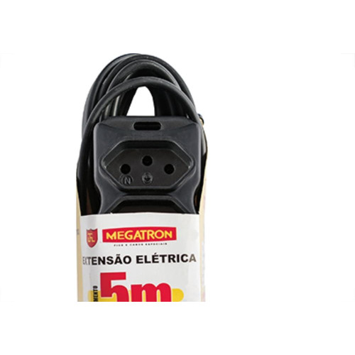 Extensao Megatron Pp 0,75 05Mt 2P+T10A Preto