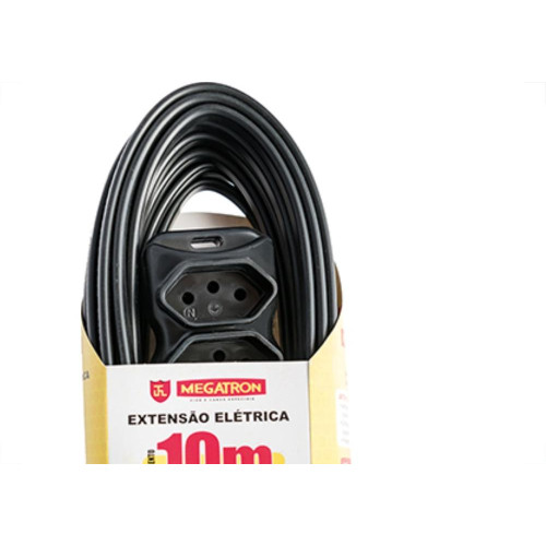 Extensao Megatron Pp 0,75 10Mt 2P+T10A Preto