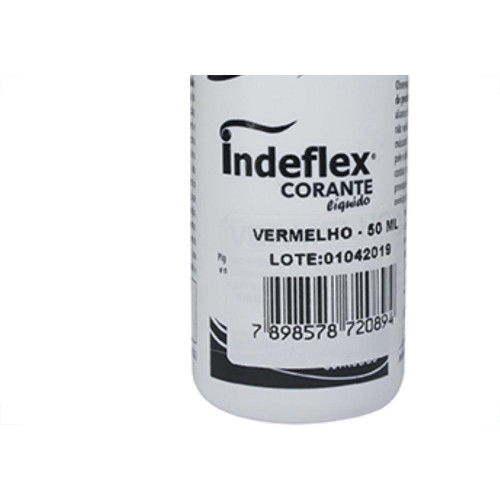 Corante Indeflex Vermelho 50Ml - Kit C/12 Unidades