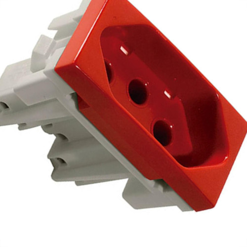 Modulo Alumbra Inova Pro Tomada  20A Vermelho Branco