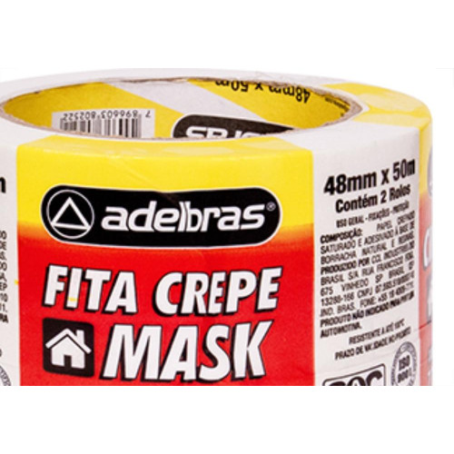 Fita Crepe Adelbras Mask-710 48Mmx50Mt - Kit C/2 Unidades