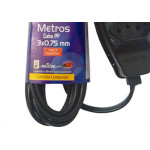 Extensao Naticon Pp 0,75 03Mt 2P+T10A Preto