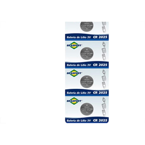 Pilha Bateria Litio 3V Cr2025 Brasfort C/5