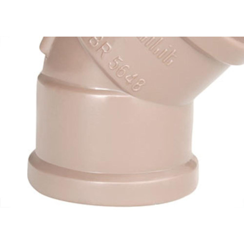 Cotovelo Plastilit PVC Liso Liso N 1.1/2X45 Marrom - Kit C/10 Unidades