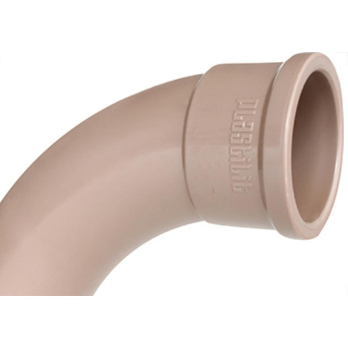 Curva Plastilit PVC Liso Liso 1X90 Marrom - Kit C/10 Unidades