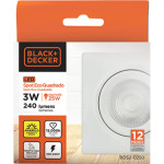 Spot Emb.03W Led 3000K Quadr B_D Branco