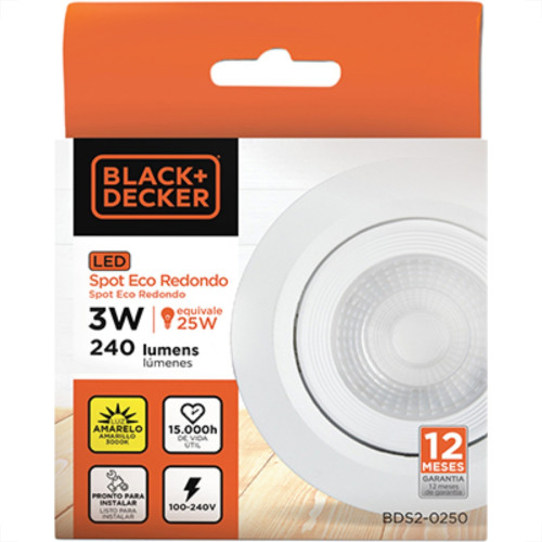 Spot Emb.03W Led 3000K Red B_D Branco