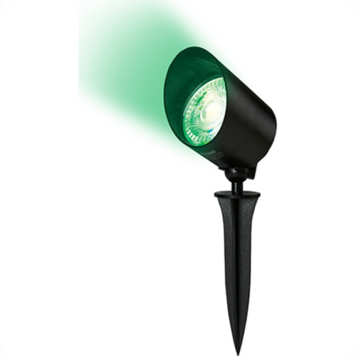 Luminaria Espeto P/Jard B_D Preto 5W Verde Bivolt