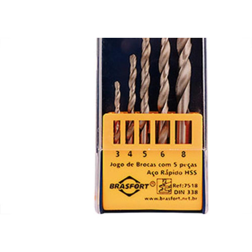 Kit Broca Brasfort A.Rap 05Pc 3,0A8,0Mm